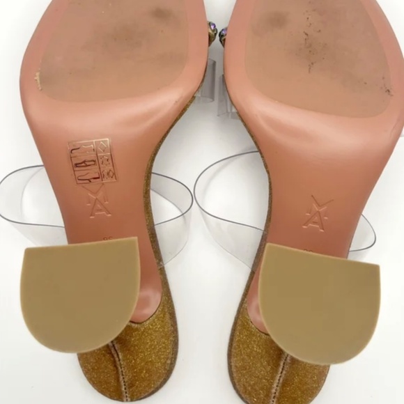 Amina Muaddi Sandal - Size 36 - Metallic/Transparent Glitter - Picture 8 of 8